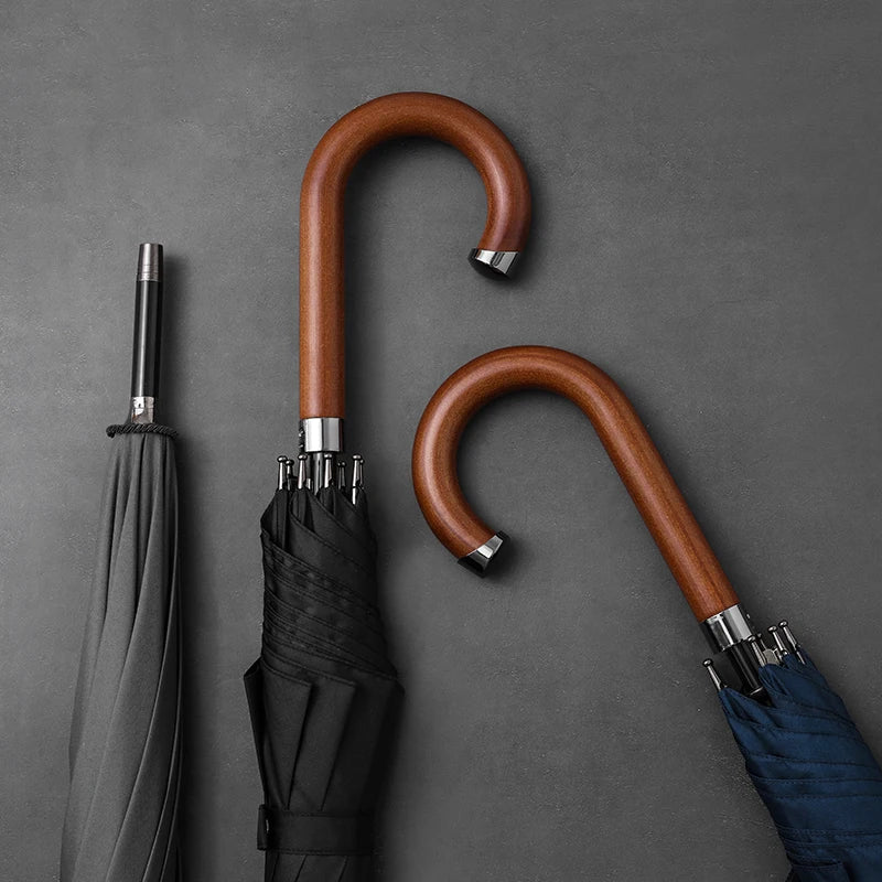 Distinguished gentlemen's umbrellas combining style, functionality, and durability.