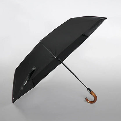 The large 48-inch fully automatic folding umbrella shown open in a classic black color.