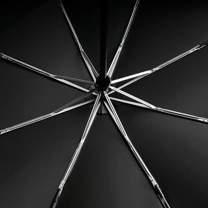 View from underneath the open canopy, showing the strong 8-rib aluminum and fiberglass frame structure.