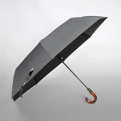 The large 48-inch fully automatic folding umbrella shown open in a modern grey color.