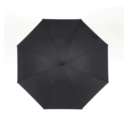 Top-down view of the large 44-inch black canopy on the classic stick umbrella.