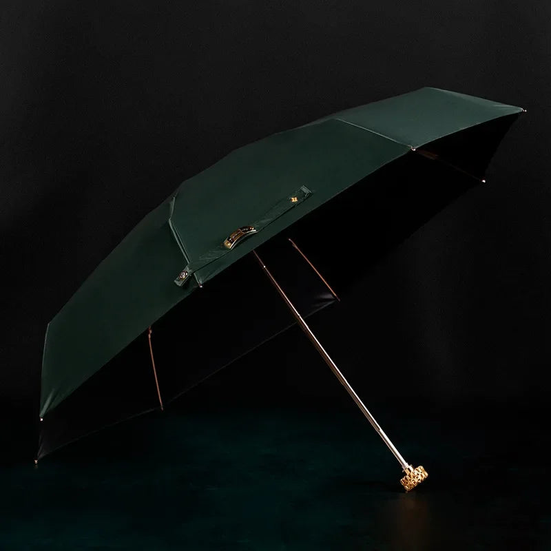 Fully opened compact luxury mini umbrella, featuring a 37.4-inch canopy.