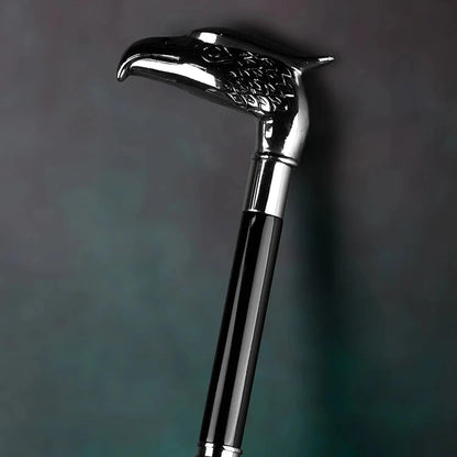 Eagle umbrella with silver eagle head handle, featuring a luxurious design and 112cm canopy. Available at Exclusaro.