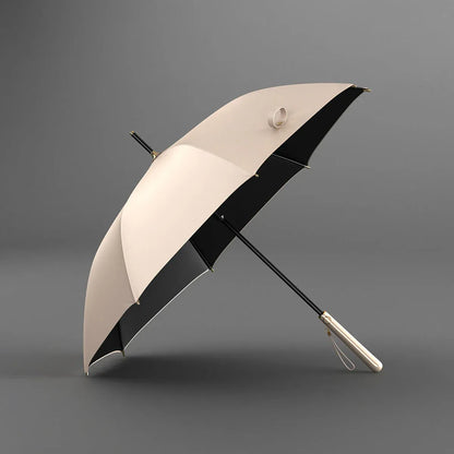 The elegant long handle umbrella for women, shown open in a chic beige color.