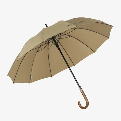 Gentleman's walking umbrella in khaki, offering classic style and durability.