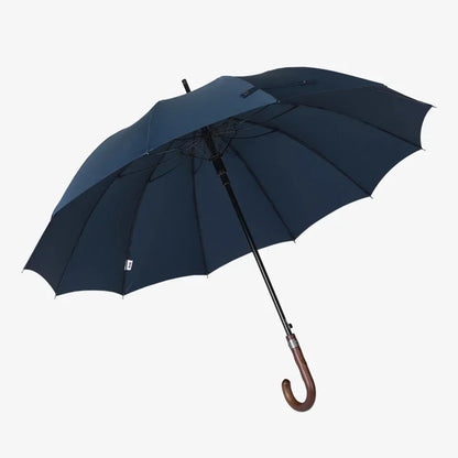 Gentleman's walking umbrella in navy, combining elegance and practicality.