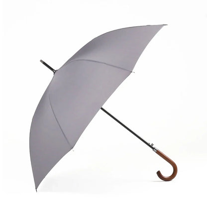 Imperial Classic wooden handle umbrella in gray for a polished style.