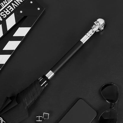 The luxury 2-in-1 walking cane umbrella featuring the silver Skull head handle design.