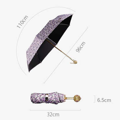 Detailed dimensions of the Purple Flower Umbrella for stylish women.